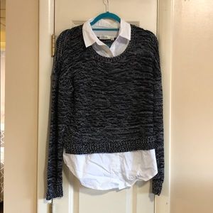 RD style sweater with button down lining
